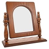 Charme vintage : miroir décoratif antique, des en bois avec une touche vintage, ce miroir sert de décorative qui enrichit maison d'une sensation chaleureuse et vintage, miroir de table antique, miroir de table avec support