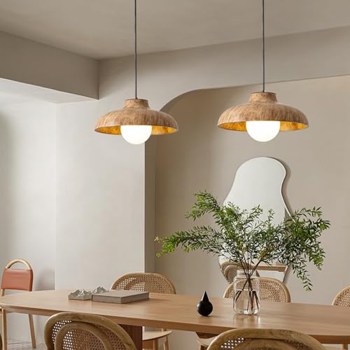 Lampe suspendue transfert d'eau effet bois et douille G9 moderne - 6