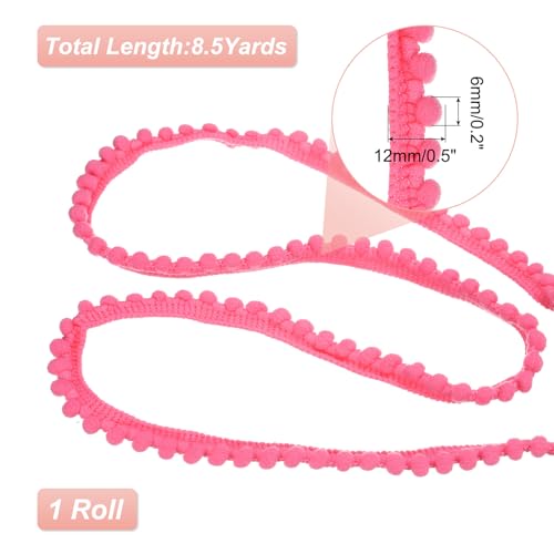 image for uxcell 8.5 Yards Pom Trim Ribbon, 0.5