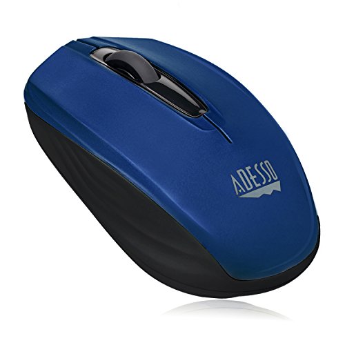 Adesso Imouse S50 Wireless Mini Mouse, 2.4 Ghz Frequency/33 Ft Wireless Range, Left/Right Hand Use, Blue #TOP1