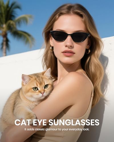 Cyxus Trendy Cat Eye Sunglasses for Women UV Protection Fashion Thick PC Frame Ladies Shades2