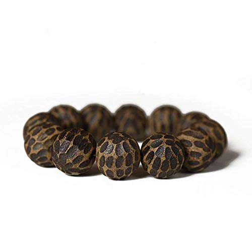 Lllunimon Indonesia Mala OK Agarwood Bracelet, Natural Agarwood Buddhist Bead Bracelet Rosary Jewelry Gift
