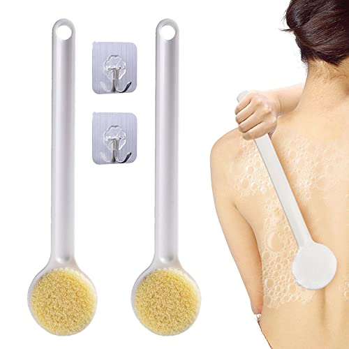 TSHAOUN 2 Piezas Cepillo de Ducha de Mango Largo, Cepillo Ducha, Cepillo Espalda Ducha Cepillo de Baño para Hombres y Mujeres para Euerpo Exfoliación Masaje