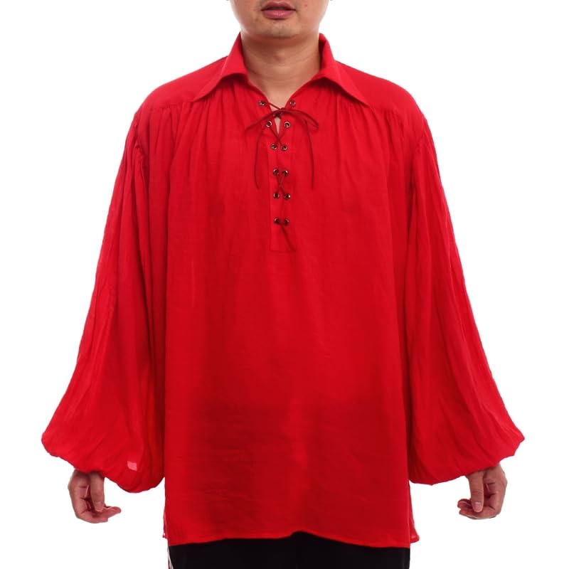 GRACEART Medieval Poet's Pirate Oversized Shirt Renaissance Festival Outfit Casual Wear Tops for Men or Women