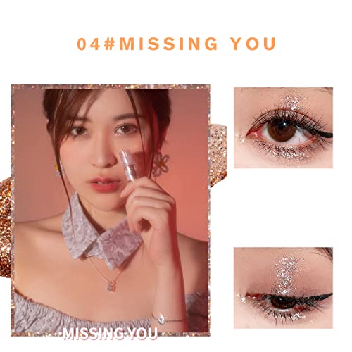 2Pcs Liquid Glitter Eyeshadow, Korean Makeup Star Diamond Streamer Liquid Eyeshadow, Bling Pigmented Eye Makeup Sparkling Korean Eye Glitter, Easy To Apply Liquid Glitter Eyeshadow, Long Lasting Glitter Eyeliner Liquid Shimmer Eyeshadow (01+04) #TOP7