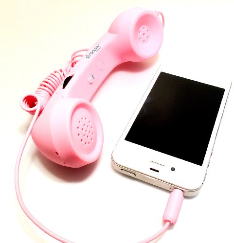 Sanoxy Phone Retro Handset (3.5Mm) Mic Retro Pop Cell Phone Handset For Mac Iphone Ipad,Nokia Gift Item (Pink) #TOP4