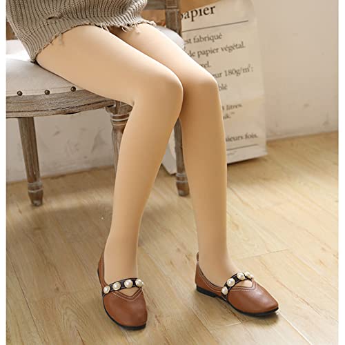 Little Girls Solid Tights Thick Fleece Lined Leggings Toddler Cable Knit Cotton Footed Seamless Dance Ballet Pants4