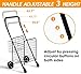 siffler Shopping Cart for Groceries, Height Adjustable Folding Utility Cart with Double Baskets, Extended Foam Cover 360° Swivel Wheels Trolley for Groceries, Laundry, Travel (Medium)