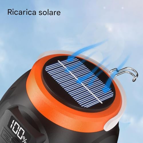 Linterna de exterior recargable, lámpara de camping con pantalla digital para jardín 7