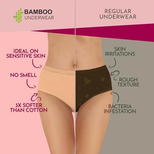 Image of HEELIUM Bamboo Underwear for Women | Ultra-Soft, Breathable & Odour-Free | 3X Softer Than Cotton | Moisture-Wicking | Ideal for Sensitive Skin & All-Day Comfort