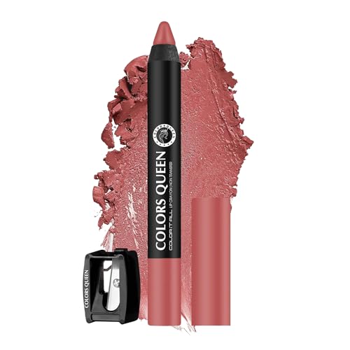 Image of Colors Queen Color It All Long Lasting Crayon Lipstick | Up to 18 Hours Stay | Creamy Matte Finish | Waterproof & Light Weight| Smudge Proof & Non-Transferable | Lipstick for Women (Confident,3.5g)
