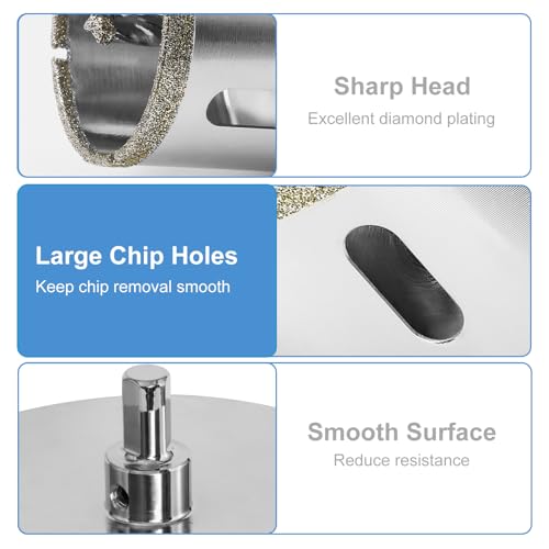 Image of 4-1 /8 inch / 105mm Diamond Glass Tile Hole Saw with Center Drill Bit for Ceramic, Porcelain, Marble
