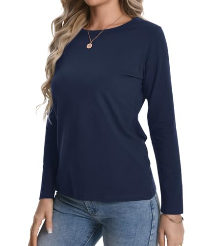 Royal Blue Cotton Loose Fit Yoga & Workout Long Sleeve Top