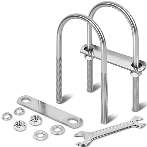 Image of 2 Sets M10 U Bolts 3 Inch Wide, 3 /8 inch x 3 inchW x 6 inch L