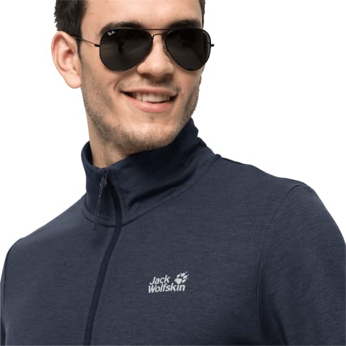 Jack Wolfskin Camada intermediária masculina padrão JWP M, azul noturno, XGG