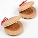 2Pcs Wooden Castanet, Percussion Instrument - Hand Finger Castanets, Wood Castanets Classroom DIY Rhythm Music Musical Instrument Folk and World Hand Percussion
