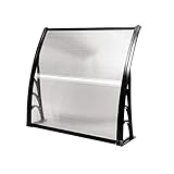 Tangkula 40” X 40” Outdoor Window Awning with Polycarbonate Hollow Sheet, Modern Door Canopy for Patio Balcony, UV Rain Snow Sunlight Protection (Black)