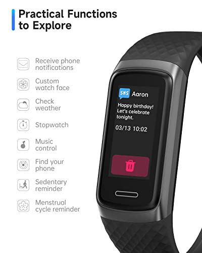 Toobur Fitness Tracker Watch With Heart Rate/Blood Oxygen/Sleep Monitor 14 Sport Modes Ip68 Waterproof Step Counter Android & Ios Compatible Activity Wrist Band For Men Women Ladies #TOP4