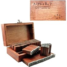 UCEC 70pcs Alphabet Stamps for Clay, Rubber Letter Stamps for Crafting, Wooden Letter Number and Symbol Stamp Set for Scrapbooking Supplies DIY Craft Card Making