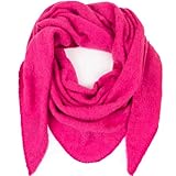35% Wool 65% Viscose Gloop Damen Schal Strick Dreieck Schal Halstuch Poncho Dreieckstuch für Frauen und Mädchen kuschelig flauschig mehrweg Schal ohne Kratze an Haut (Rosa)