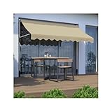Tessuto Premium:tenda da sole a morsetto per esterno realizzato con tessuto di poliestere ad alta densità da 280 g/m² e rivestito con una finitura PU premium. Adatto for l'ombreggiatura del patio in tutte le condizioni atmosferiche. Impermeabile, resistente ai raggi UV e allo sbiadimento, fornisce protezione solare UV50+.