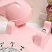 VIVISKY Classic 1960's Design Rotary Retro Rotary Dial Bell Desk Telephone (Pink)
