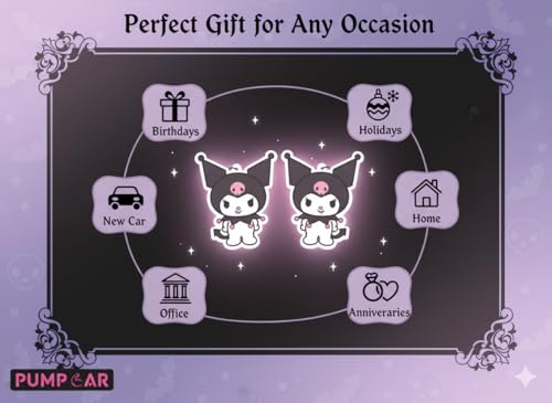Image of PumpCar 2 pieces cute cat double-sided hanging cartoon cherry-scented funny car air freshener Cool hanging for rearview mirror Car Interior Accessories Gifts