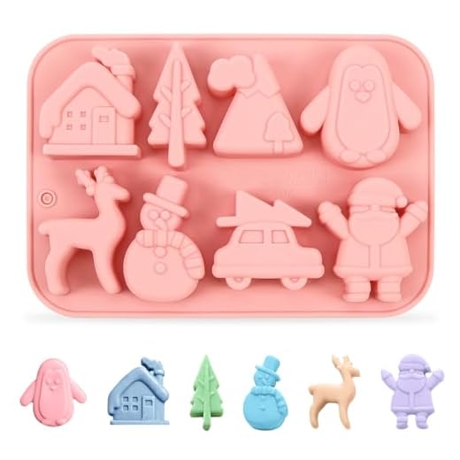 Molde de Navidad, Navidad Tema Molde de Silicona, Navidad Silicona Molde para Hornear, Moldes Bizcocho Navidad, Muffin patrón Pudding Chocolate Moldes para Galletas 3D