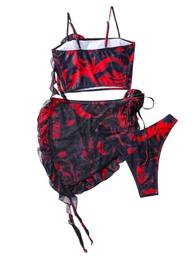 Bikini 3 pièces noir avec jupe pour sublimer vos formes sans complexe - 6