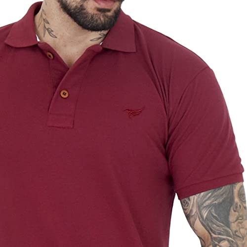 Kit 5 Camisa Polo Envoy Tecido Piquet Básica Masculina (G, PRETO-BRANCO-VINHO-CINZA-VERDE ÁGUA)