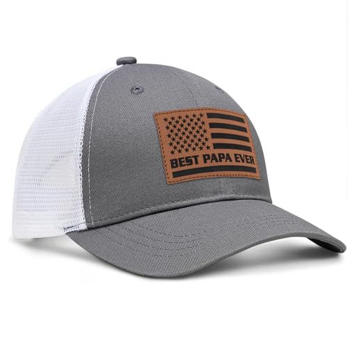 Image of Papa Gifts from Grandkids American Flag Cap Papa Hat for Grandpa