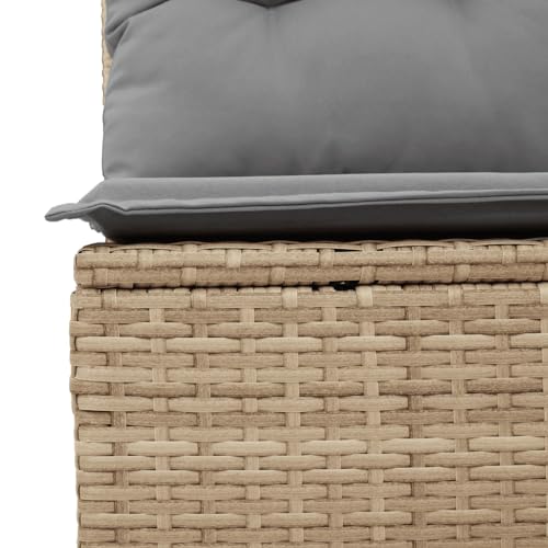 Meubles d'extérieur patio terrasse en résine tressée beige - 8