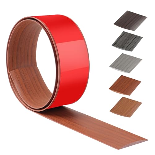 100cm X 5cm Striscia Di Soglia Autoadesivo，Profilo Di Transizione Pvc Per Cucina/Soggiorno, Transizione Del Pavimento Per Unire Le Fughe Del Pavimento/Piastrelle (Venatura Del Legno Di Noce）