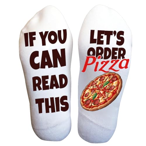 Bring Me Pizza Novelty Crew Socks - Funny Pizza Lover Gift for Men and Women