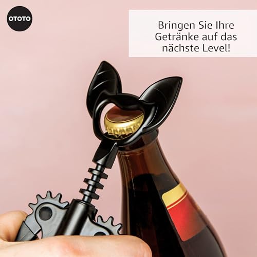 Foto von OTOTO 2-in-1 Korkenzieher, Goth Halloween Wein Geschenke, Gothic Küchenhelfer, Flaschenöffner Lustig Spooky, Flaschenverschluss (Vino Fledermaus)