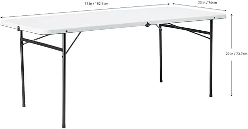 Miniatura 2 de UMchu Mesa plegable de plástico de 6 pies (color blanco)