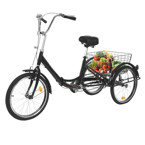 WSIKGHU 20 Zoll Dreirad für Erwachsene, 3 Rad Premium Fahrrad mit...