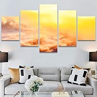 SIGNWIN 5 Panel Canvas Wall Art Colors of The Sky for Home Decorations Ready to Hang - 60