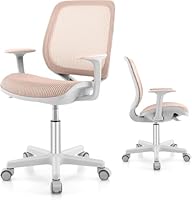 FANTASK 360° drehbar Kinder Schreibtischstuhl, 43-55cm Sitzhöhe höhenverstellbar, Rosa