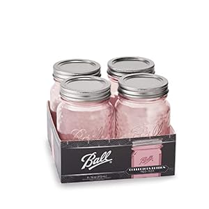 Ball Jar Rose Vintage Regular Mouth Quart Canning Jars, 4-Pack, 4 Pack