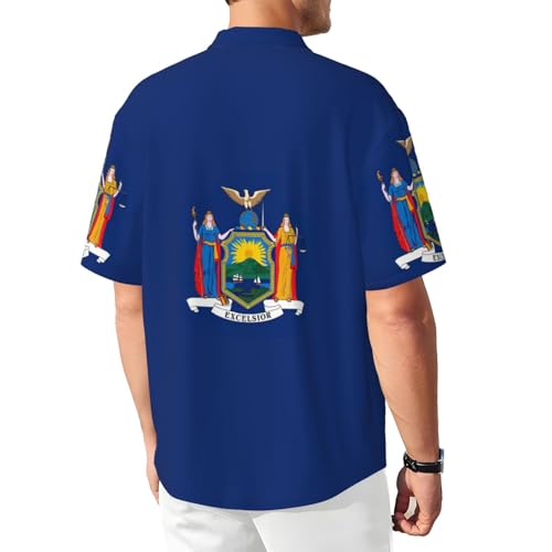 Chemise imprimé drapeau New York manches courtes légère et décontractée