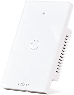 Interruptor Inteligente WiFi, Interruptor Smart Sem Fio Doméstico Multifuncional, Controle Remoto de Eletrodomésticos Por Celulares, Controle Por Voz, Branco, 1 Botao, com neutro