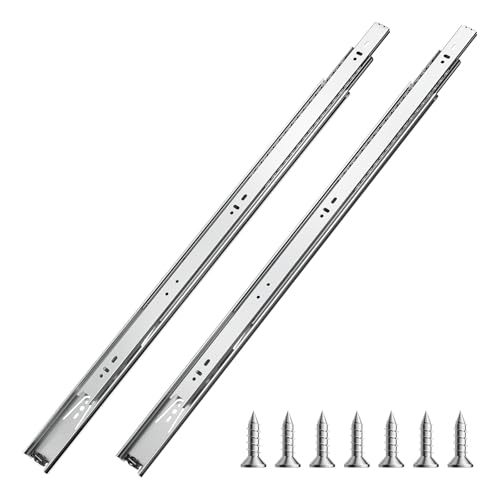 VEVOR Drawer Slides, 24 inch, 10 Pairs Full Extension Ball Bearing Cabinet Rails, 100 LB Load Capacity Heavy Duty Side Mount Dresser Drawer Slides, Drawer Track Runners for Kitchen DIY Replacement