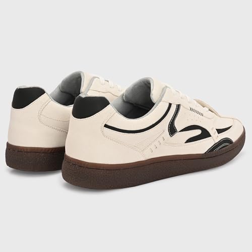Image of Cruiser Men's Low-Top Sneakers | Chunky Platform Cushioned Insole | Trendy & Stylish Modern Lace-Up Athletic Shoes with Wave Graphic Side Panels| Retro Street Style Casual Walking Footwear (2658)