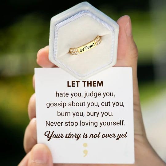 Let Them Pavé Mantra Ring, S925 Sterling Silver Self Worth Motivation Circle Rings, Inspirational Stainless Steel Engraving Stackable Jewelry, Encouragement Gift To Sisters Friends2