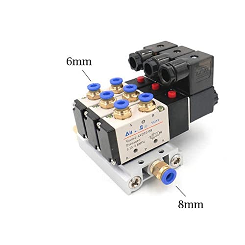 Bloque de electroválvula neumática 4V210-08 soluciona espacio en armarios con su base de 3 vías 3