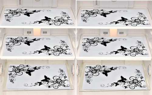 Image of Refrigerator Drawer Mat /Fridge Mat Set of 6 Piece (11.5 X 17.5 Inches) (Butterfly)