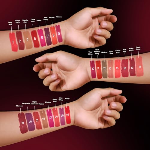 Image of Shryoan Velvety Matte Non-Transfer Lipstick I Long Lasting Stay with Non-Transfer Formula | Smudge & Water Proof (3.5 gm) (Pink)