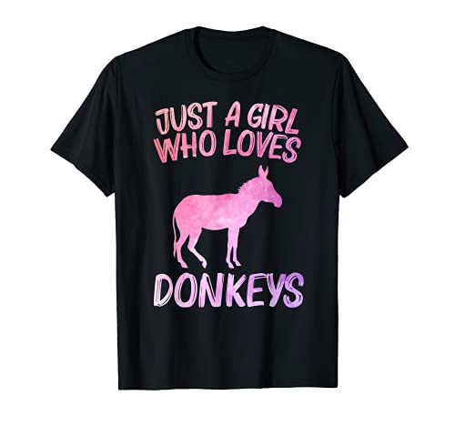 Just A Girl Who Loves Donkeys, regalo da donna Jackass Mule Maglietta