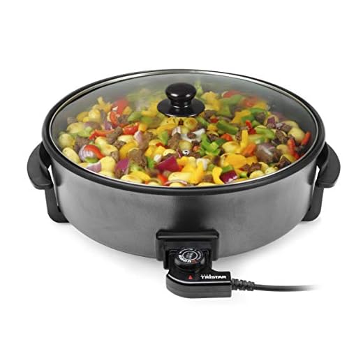 Tristar Padella multifunzione - 7,5 l, diametro 40 cm, termostato regolabile, rivestimento antiaderente, 1500 watt, PZ-9145 || lunghezza cavo 1 m